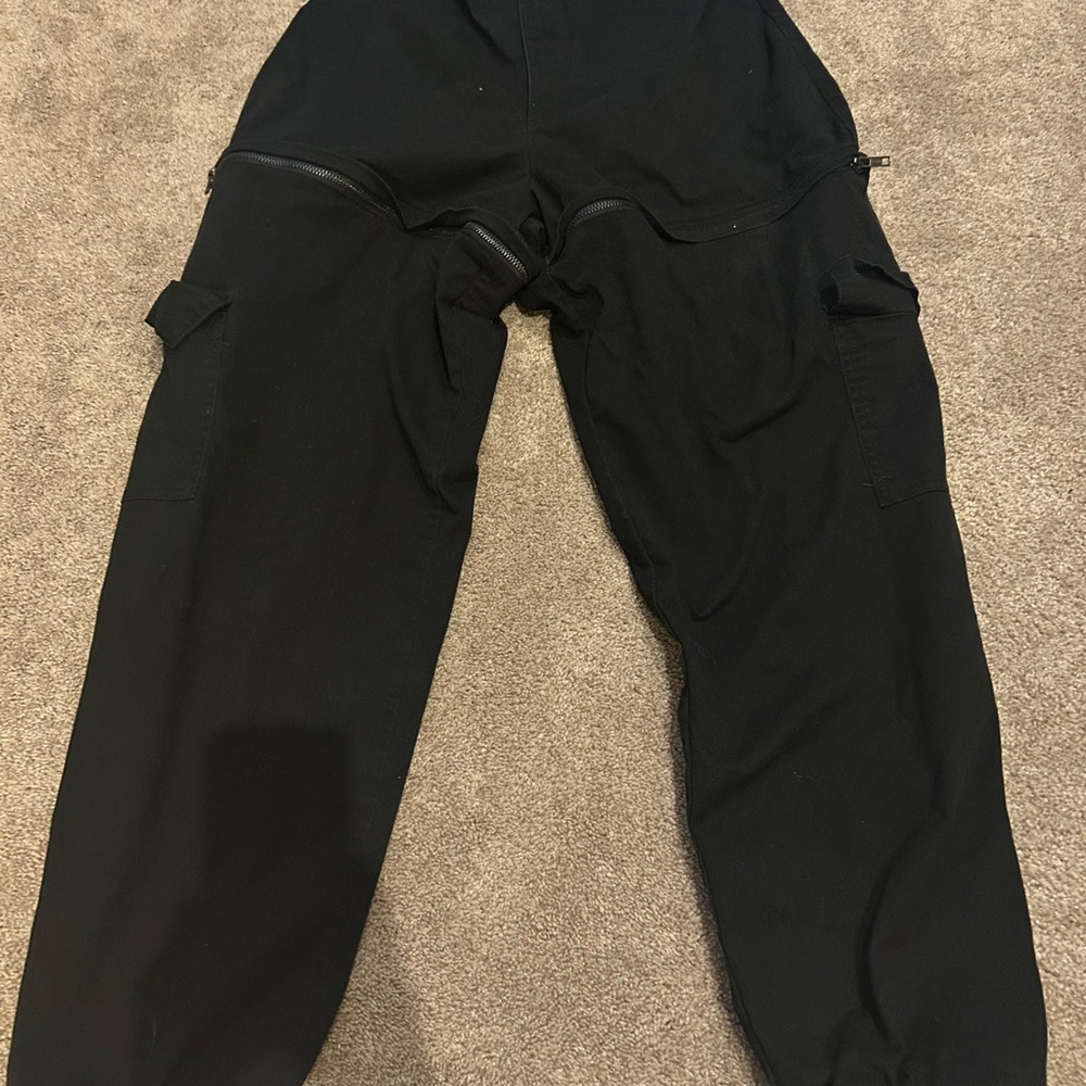 ❌sold❌ Weissman Black Cotton Blend Cargo Pants Zippers & Pockets Medium Womens